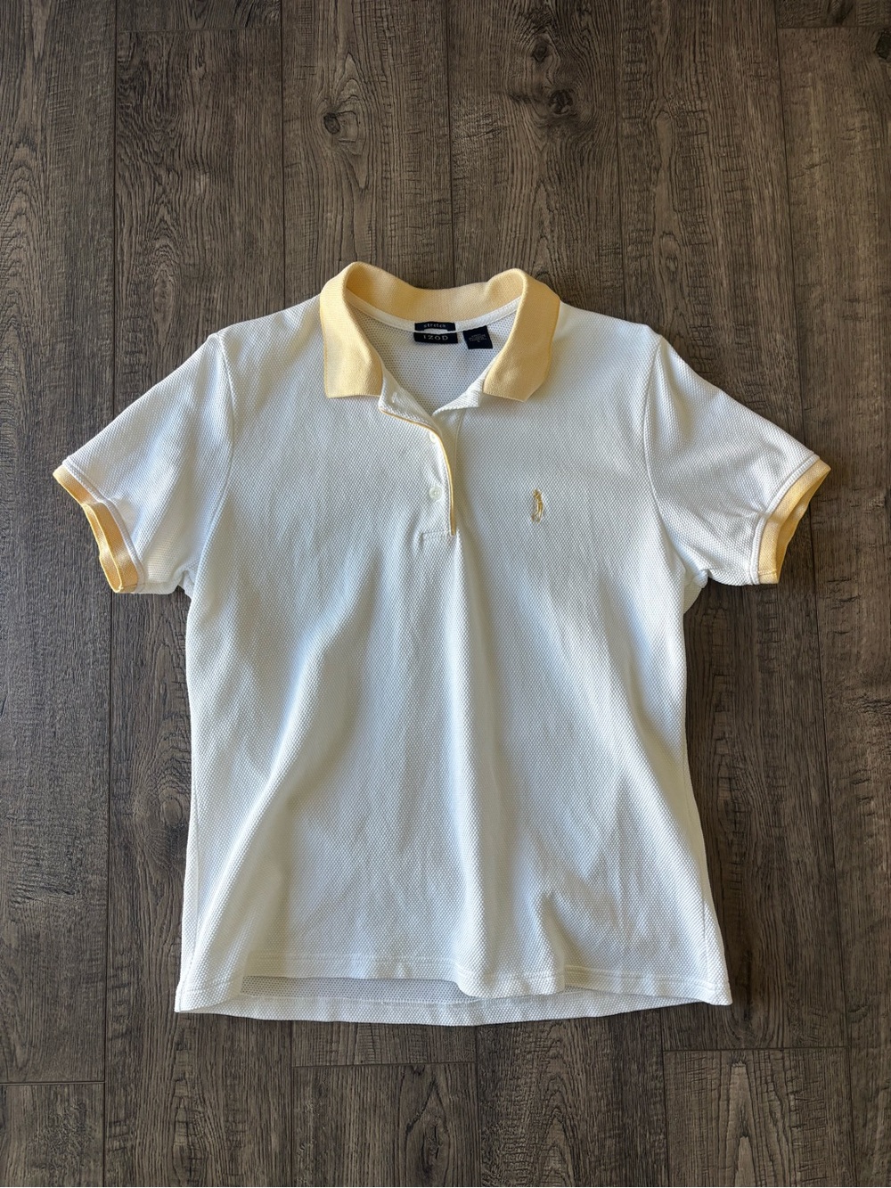 Izod short Sleeve golf Polo with Yellow Trim